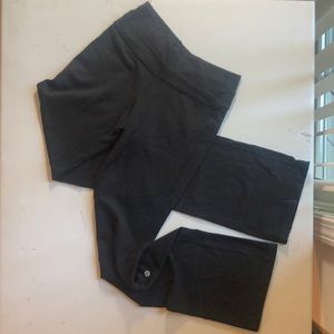 lululemon full length black flared leggings